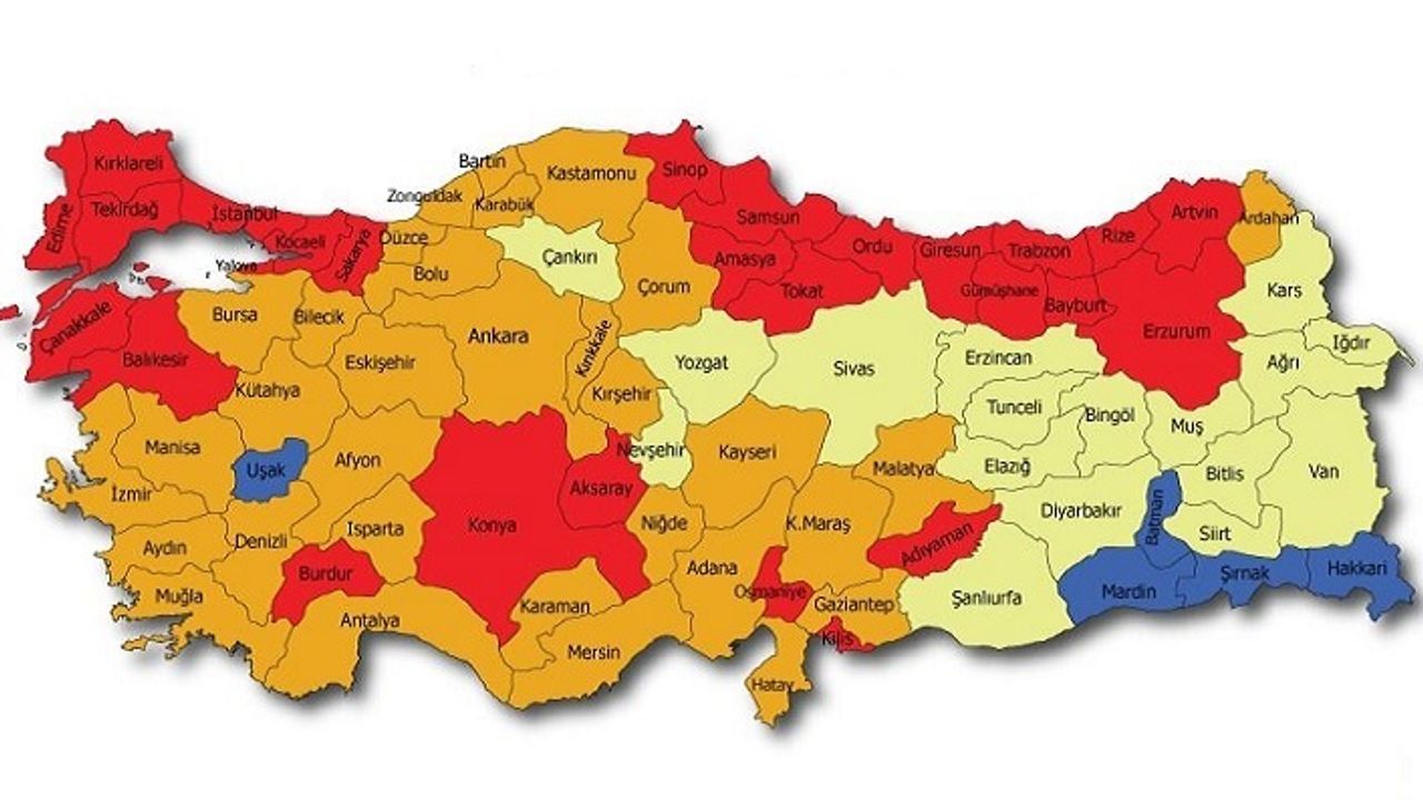 Türkiye bu haritaya kitlendi