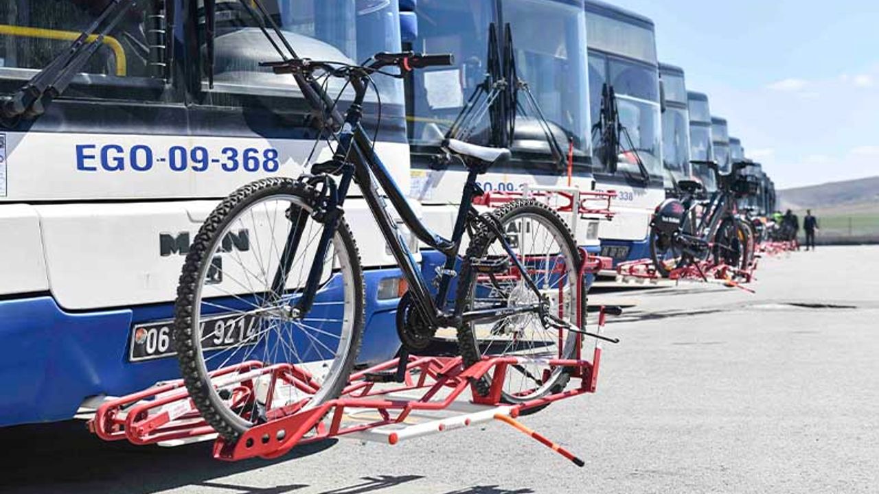 EGO otobüslerine bisiklet taşıma aparatı