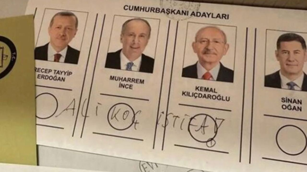 Oy pusulasına 'Ali Koç istifa' yazdı